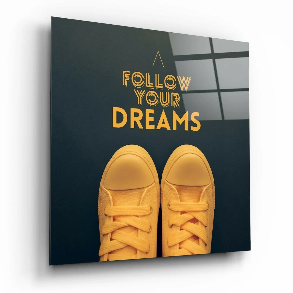 Yellow Sneakers Dreams Canvas Wall Art Print | Insigneart USA | vintageantiquesgifts.com