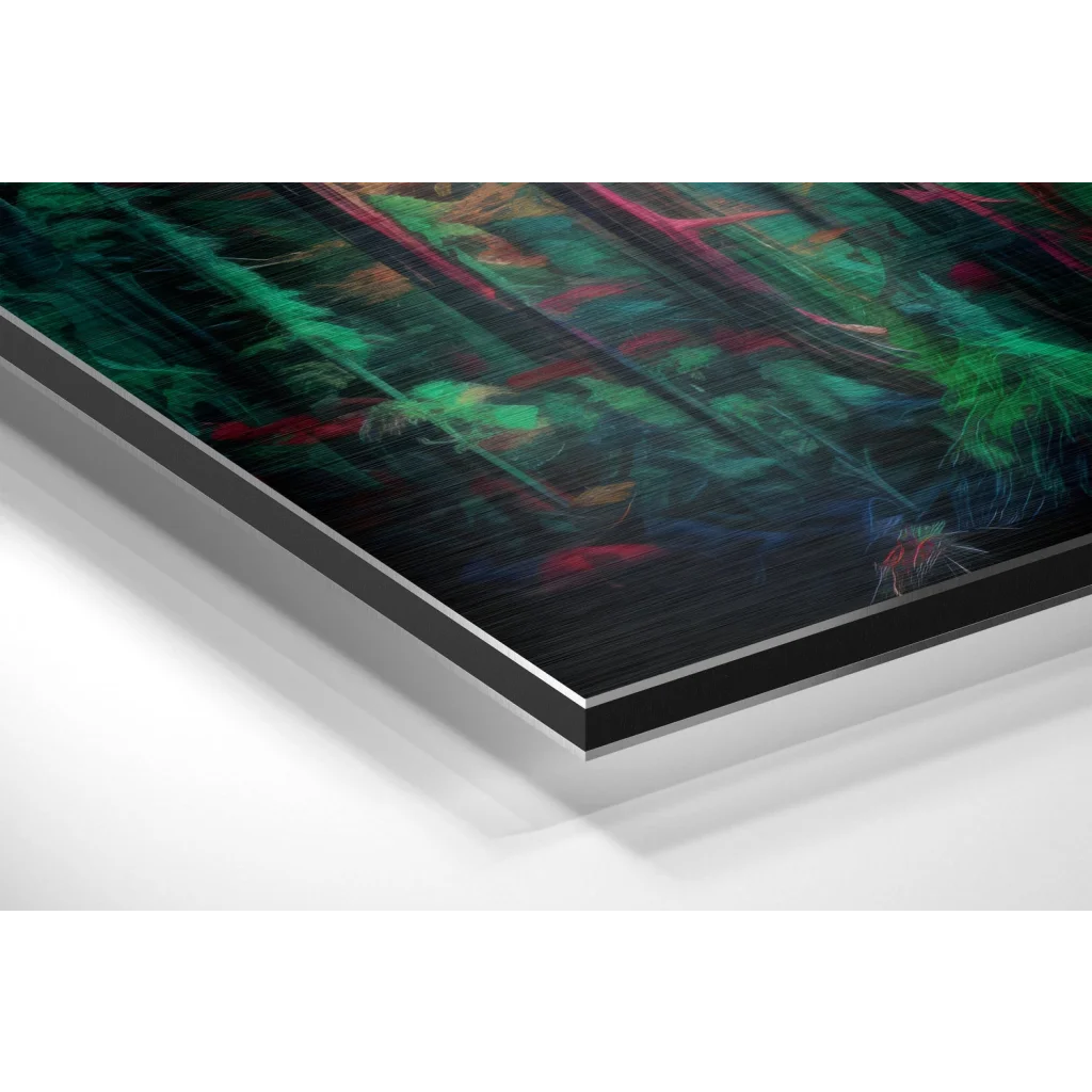 Vibrant Abstract Forest Art on Brushed Aluminium Dibond | Glass Wall Art Print | vintageantiquesgifts.com