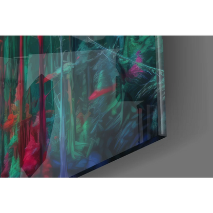 Vibrant dreamy pink forest glass wall art canvas print