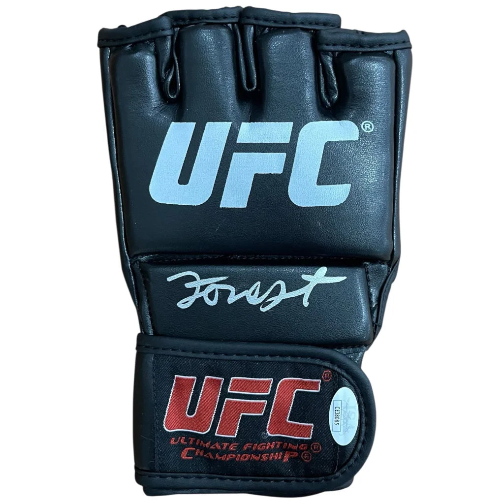 Forrest Griffin autographed UFC fighting glove with black design and JSA