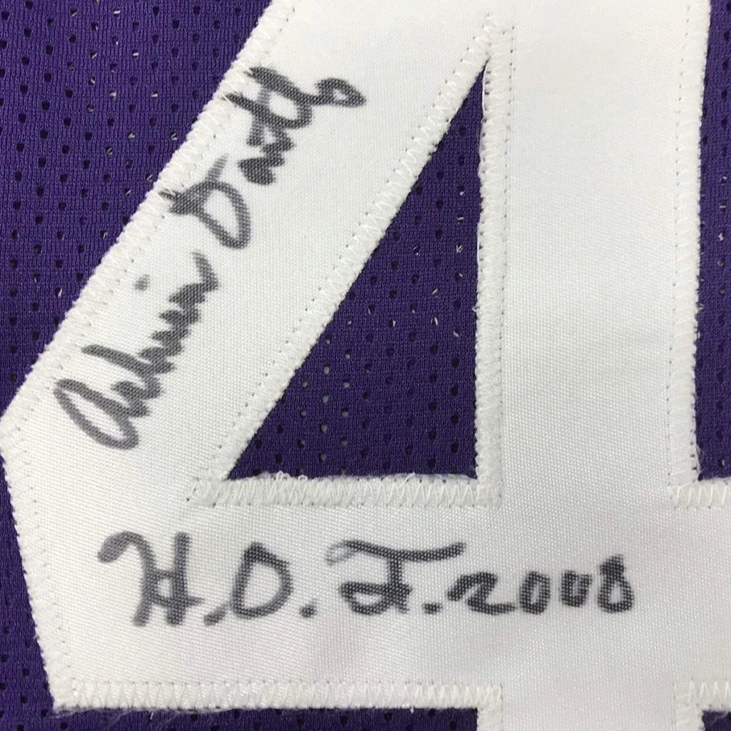 Framed autographed Adrian Dantley HOF 2008 Utah purple jersey back with number 4