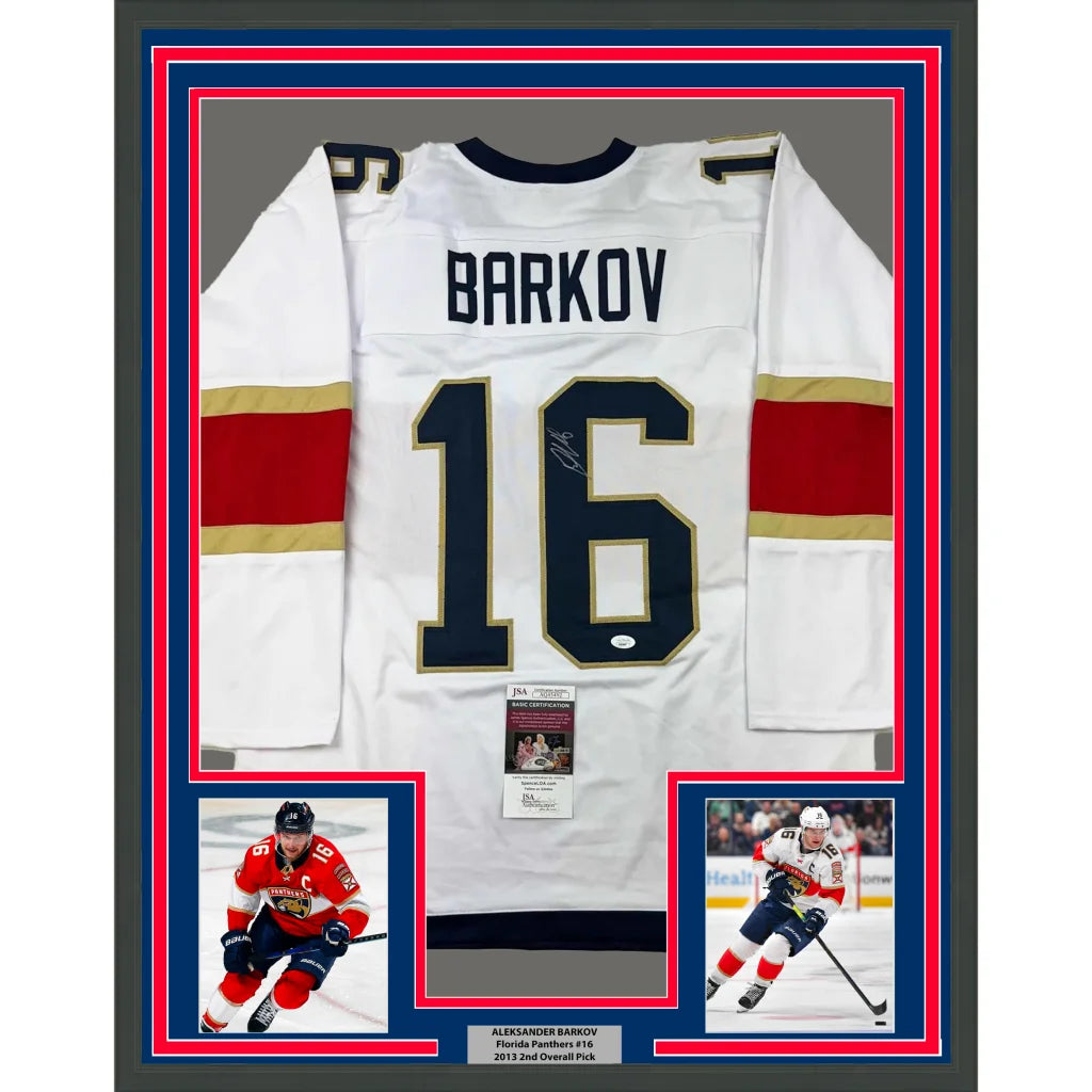 Professionally framed Alexander Barkov autographed Florida Panthers jersey for fans