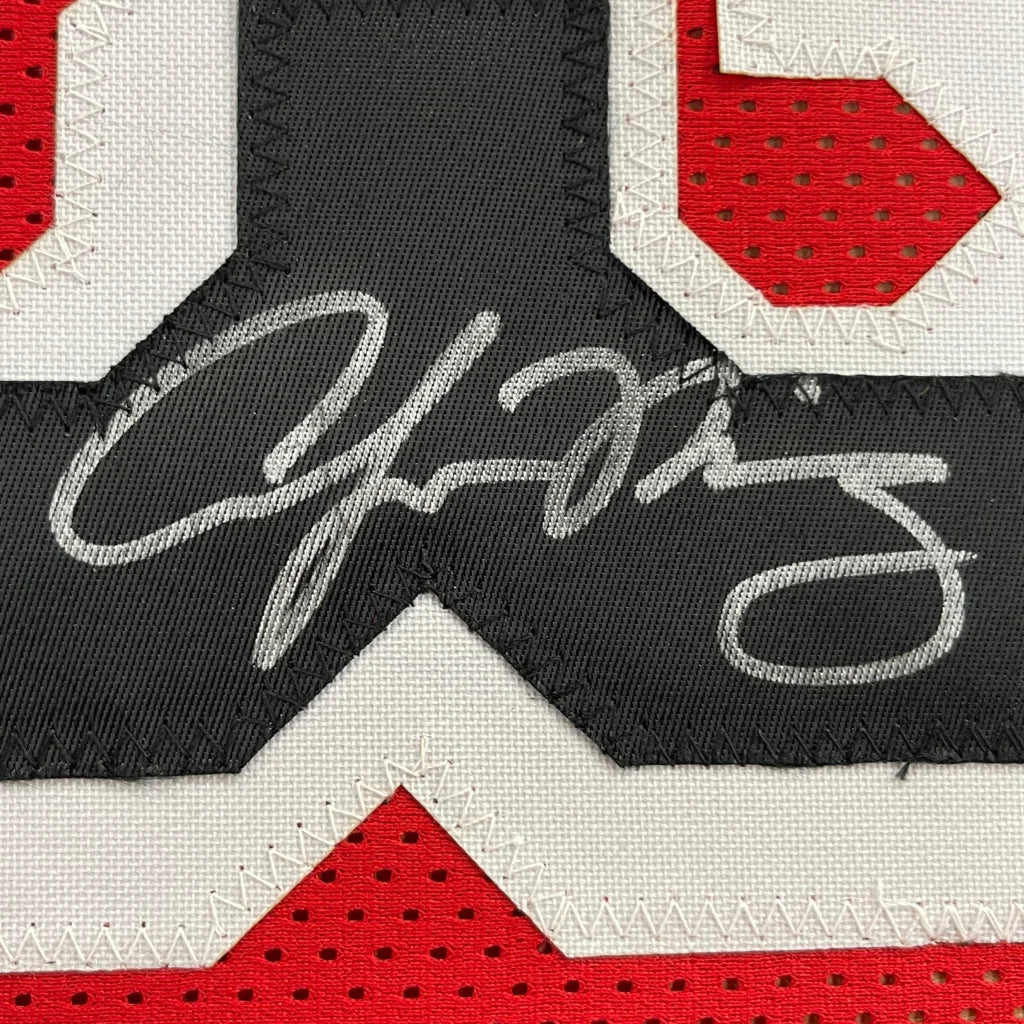 Professionally framed Alonzo Mourning autographed sports jersey with stitched numbers