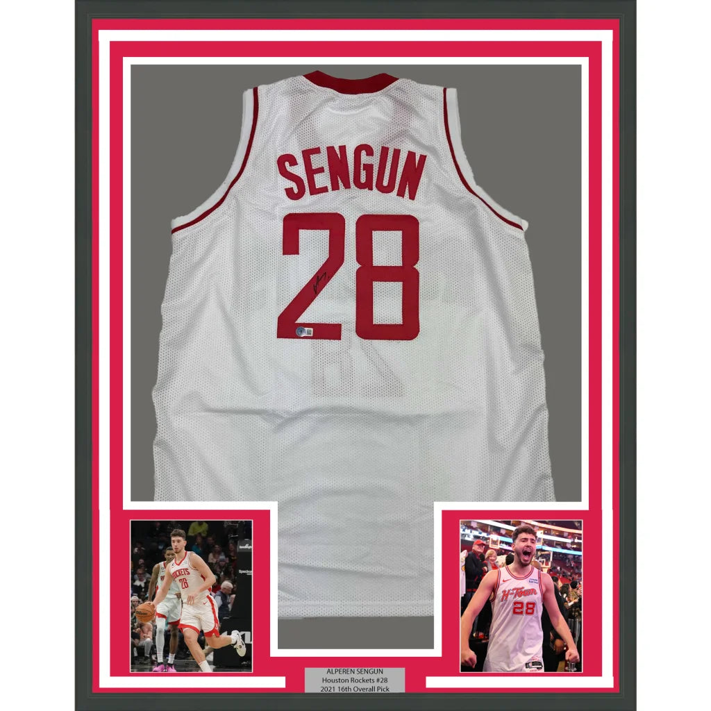 Autographed Basketball Jersey with Framed Photos Ready to Hang for Fans