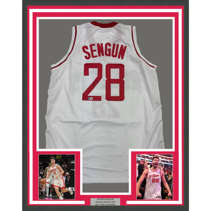 Autographed Basketball Jersey with Framed Photos Ready to Hang for Fans