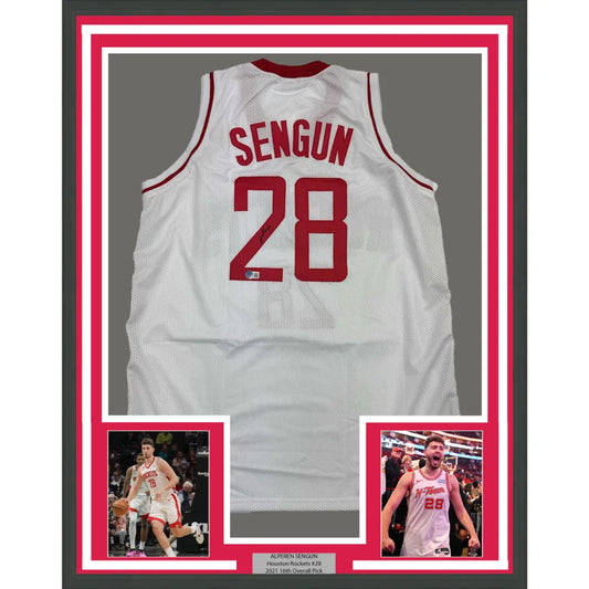 Autographed Basketball Jersey with Framed Photos Ready to Hang for Fans