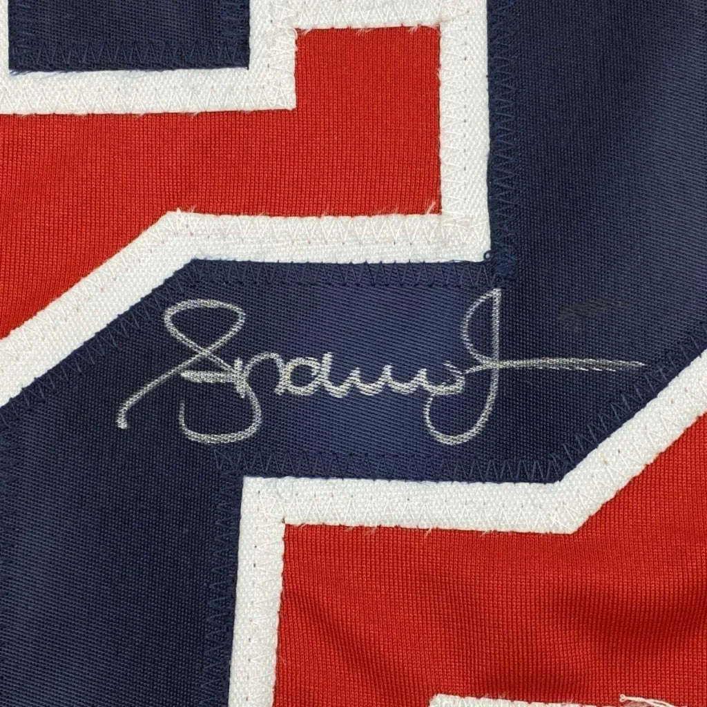 Framed autographed Andruw Jones Atlanta Braves red jersey with PSA/DNA COA