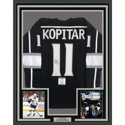Professionally framed Anze Kopitar Los Angeles Kings jersey with autograph and JSA COA