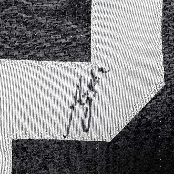 Framed autographed Ashton Jeanty black and white mesh Oakland jersey Beckett COA