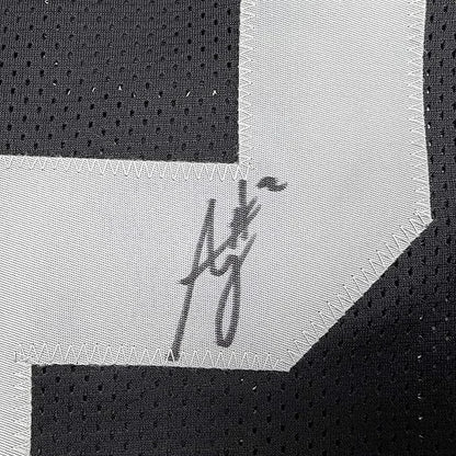 Framed autographed Ashton Jeanty black and white mesh Oakland jersey Beckett COA