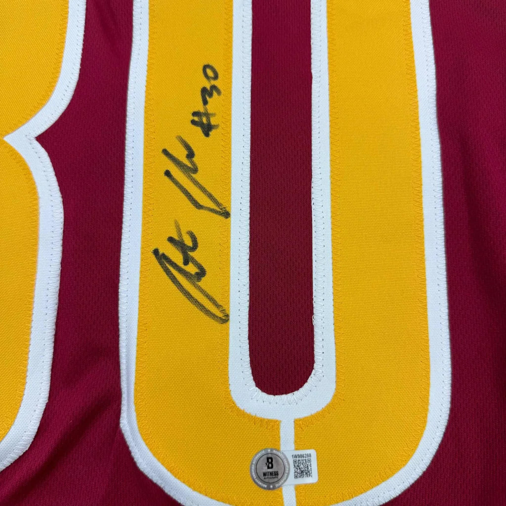 Framed Autographed Austin Ekeler 35x39 Washington Burgundy Football Jersey Beckett BAS COA | Certified Authentic Signed Memorabilia | vintageantiquesgifts.com
