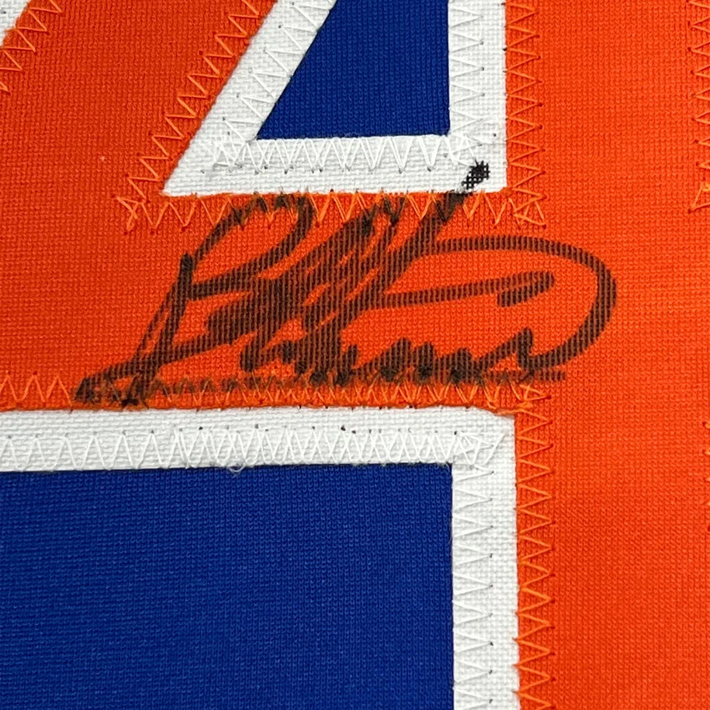 Framed Autographed Bartolo Colon 35x39 New York Blue Baseball Jersey Beckett BAS COA | Certified Authentic Signed Memorabilia | vintageantiquesgifts.com