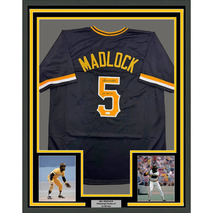 Framed Autographed Bill Madlock 35x39 Pittsburgh Black Baseball Jersey JSA COA | Hall of Fame Sports Memorabilia | vintageantiquesgifts.com