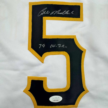 Framed Autographed Bill Madlock 35x39 Pittsburgh White Baseball Jersey JSA COA | Certified Authentic Signed Memorabilia | vintageantiquesgifts.com