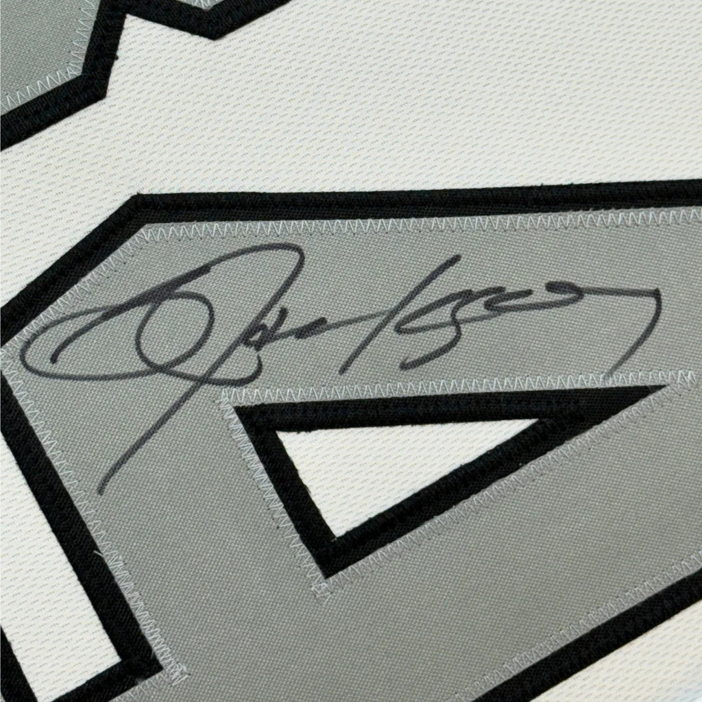 Framed autographed Bo Jackson Oakland White Color Rush jersey patch with JSA COA