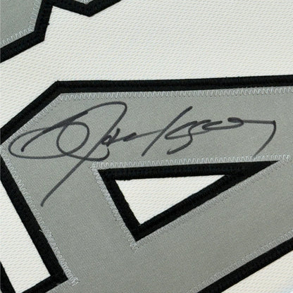 Framed autographed Bo Jackson Oakland White Color Rush jersey patch with JSA COA
