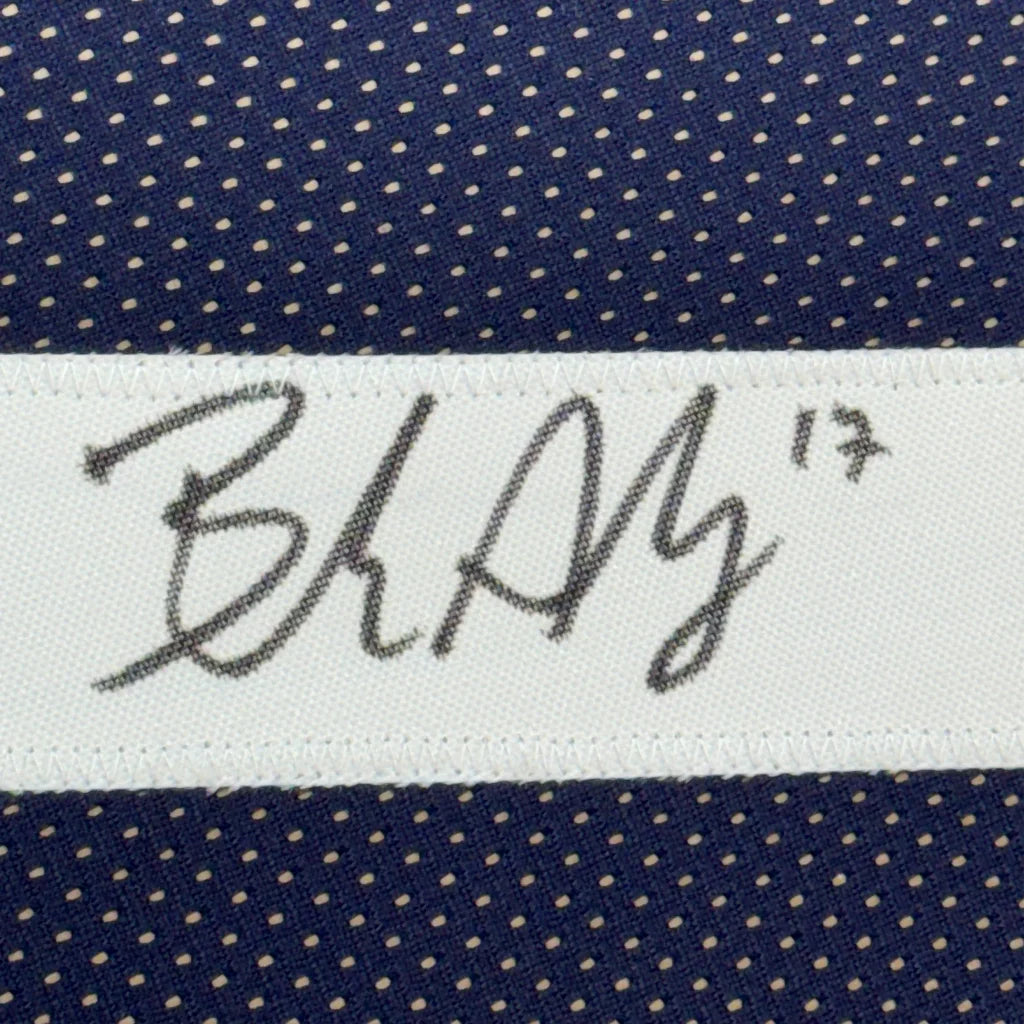 Framed Autographed Brandon Aubrey 35x39 Dallas Thanksgiving Day Football Jersey Beckett BAS COA | Certified Authentic Signed Memorabilia | vintageantiquesgifts.com
