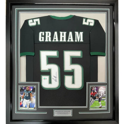 Professionally framed Brandon Graham Eagles jersey for your man cave display