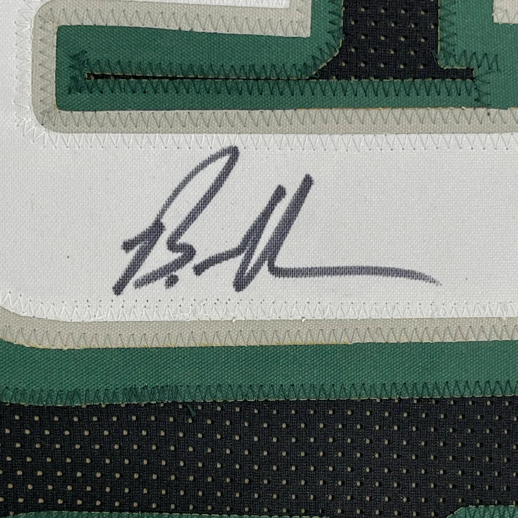 Autographed white and green Eagles jersey professionally framed for your man cave
