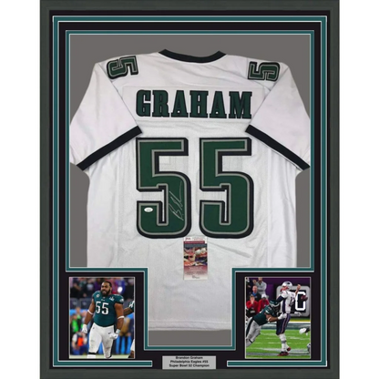 Framed Brandon Graham signed Eagles jersey with photos for your man cave display