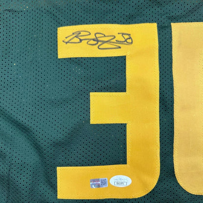 Framed autographed Breanna Stewart Seattle green basketball jersey with number 30