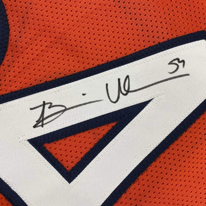 Framed autographed Brian Urlacher orange Chicago Bears jersey Beckett BAS COA