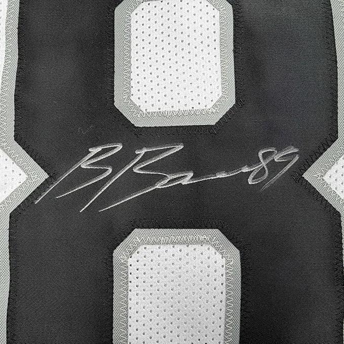 Framed autographed Brock Bowers Las Vegas Raiders white jersey Beckett COA