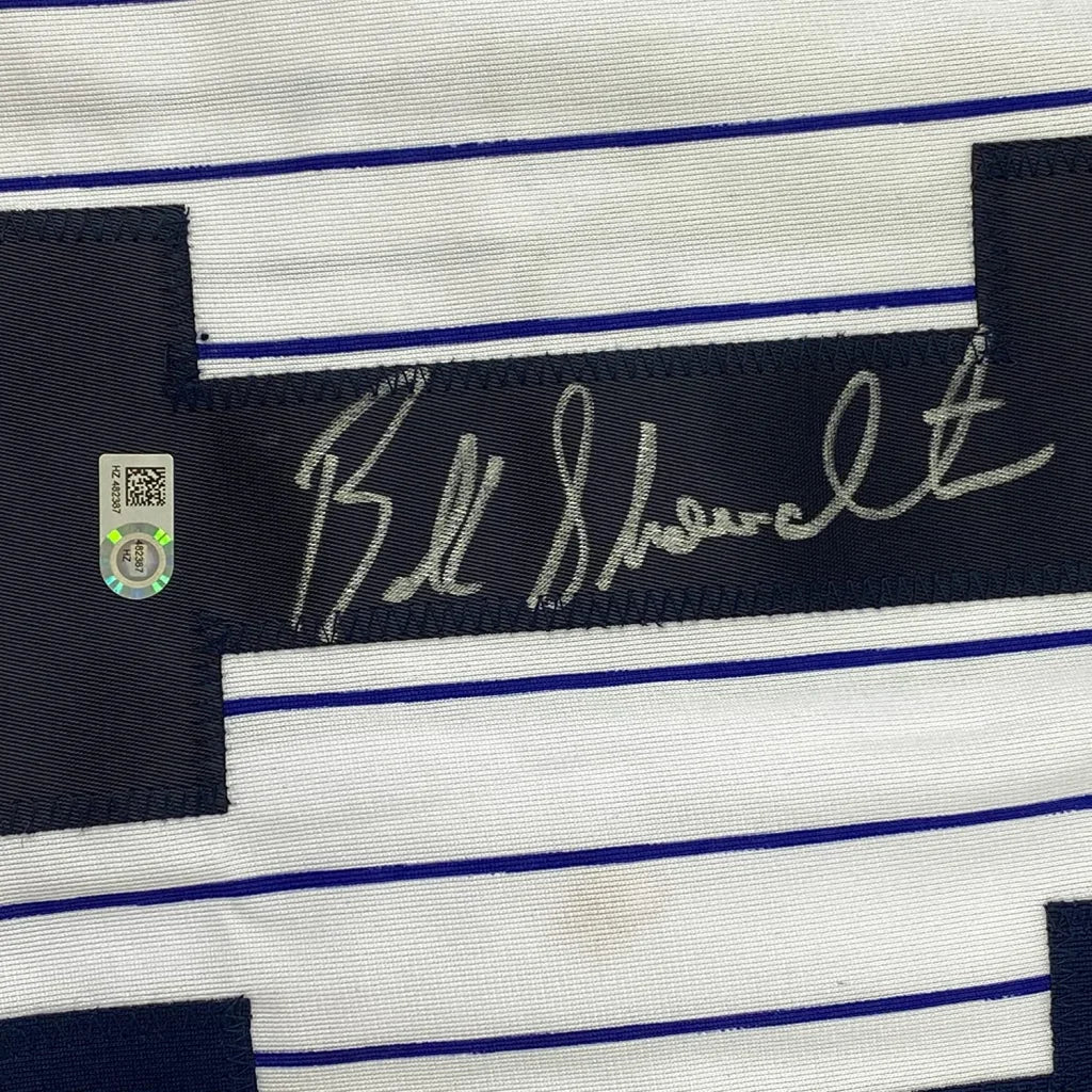 Framed Autographed Buck Showalter 35x39 New York Pinstripe Baseball Jersey MLB COA | Certified Authentic Signed Memorabilia | vintageantiquesgifts.com