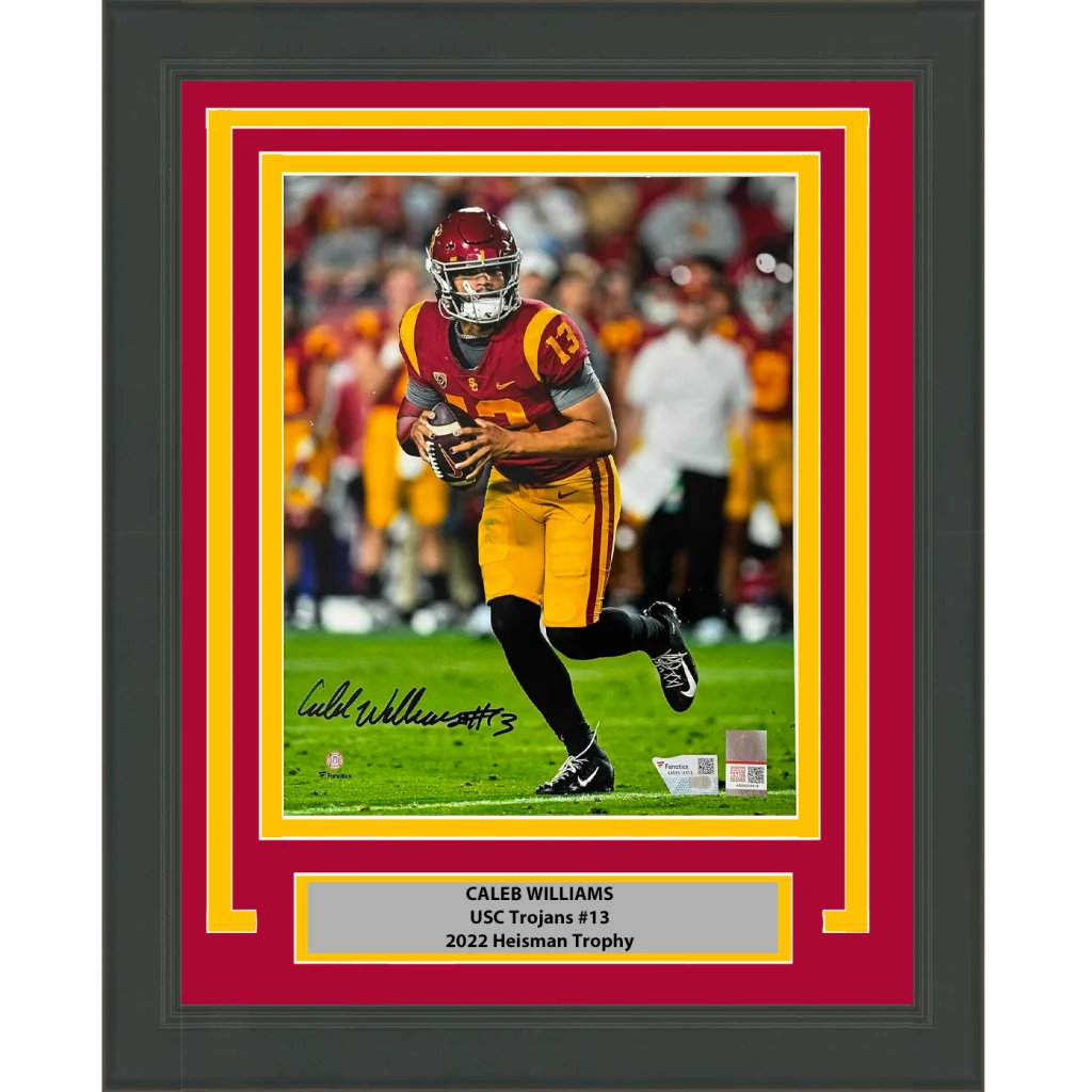 Framed Autographed Caleb Williams USC Trojans 8x10 College Football Photo Fanatics COA | Hall of Fame Sports Memorabilia | vintageantiquesgifts.com
