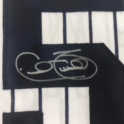 Framed Autographed Cecil Fielder 35x39 New York Pinstripe Baseball Jersey JSA COA | Certified Authentic Signed Memorabilia | vintageantiquesgifts.com