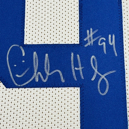 Signed Eli Manning #94 royal blue jersey for man cave