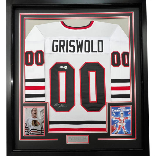 Framed Clark Griswold hockey jersey with photos ready to display