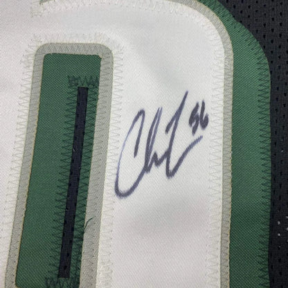 Framed Autographed Chris Long 35x39 Philadelphia Black Football Jersey JSA COA | Certified Authentic Signed Memorabilia | vintageantiquesgifts.com