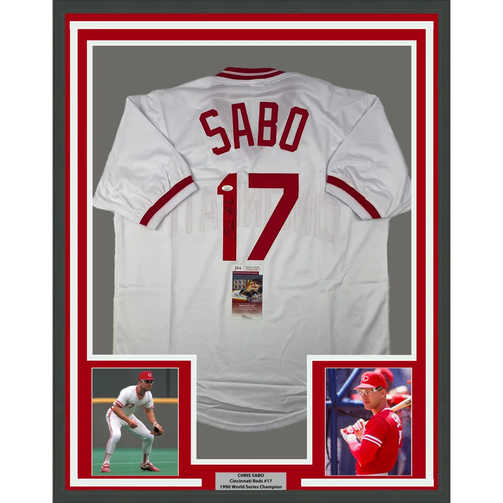 Chris Sabo man cave framed jersey with photos and championship tribute