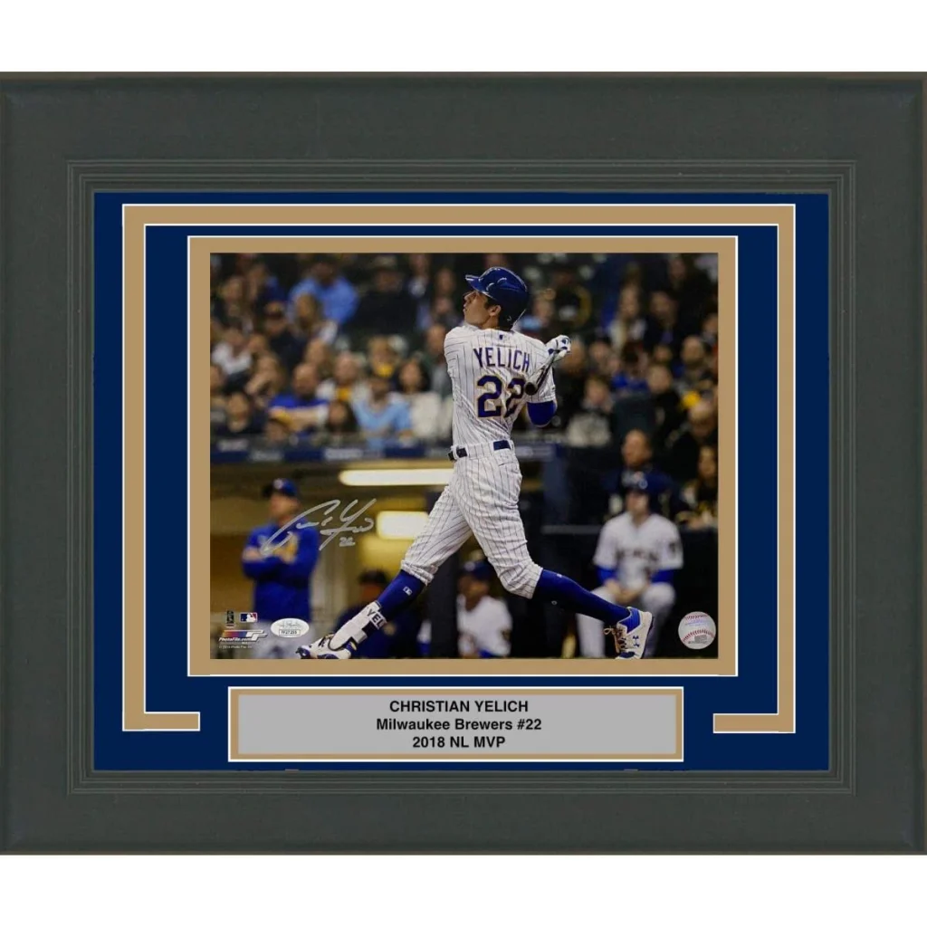 Framed Autographed Christian Yelich Milwaukee Brewers 11x14 Baseball Photo JSA COA | Hall of Fame Sports Memorabilia | vintageantiquesgifts.com