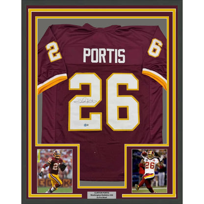 Professionally framed Clinton Portis Redskins jersey perfect for your man cave display