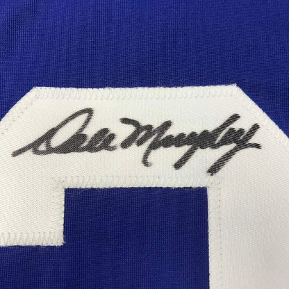 Framed autographed Dale Murphy signature patch on royal blue Atlanta jersey JSA COA