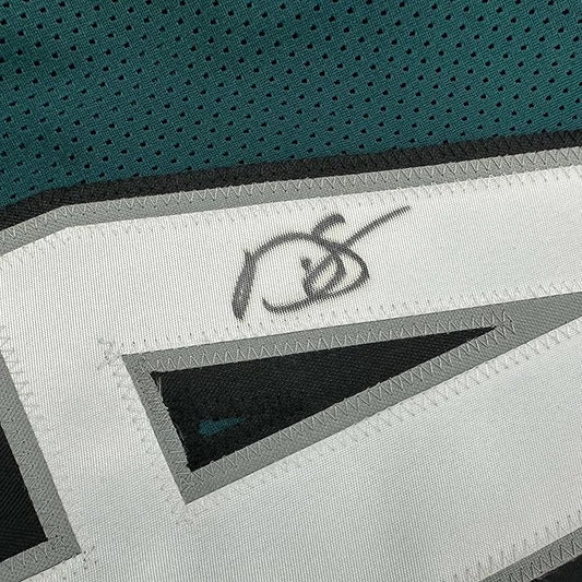 Framed autographed Darren Sproles teal white mesh Eagles jersey Beckett COA