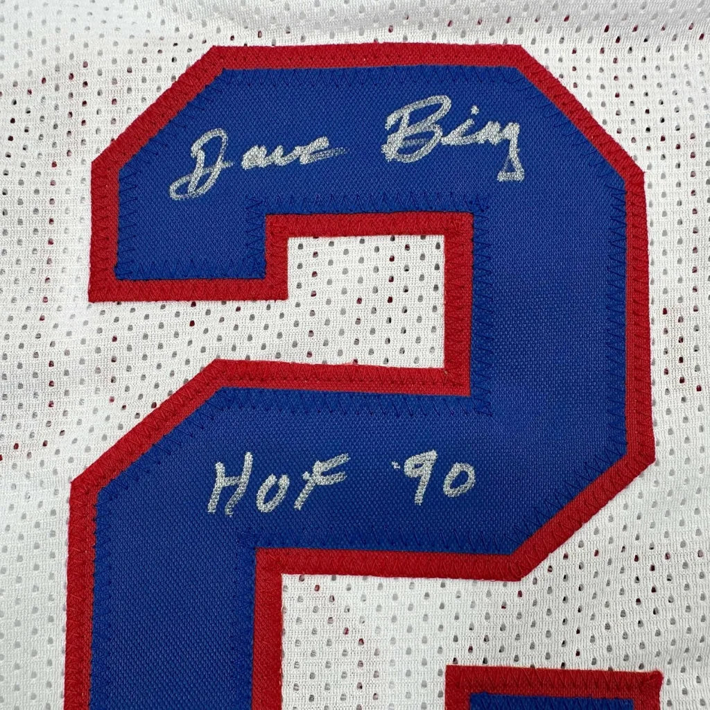 Framed autographed Dave Bing HOF 90 Detroit white jersey with blue 2