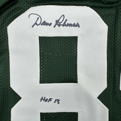 Framed Autographed Dave Robinson HOF 2013 35x39 Green Bay Packers Green Football Jersey JSA COA | Certified Authentic Signed Memorabilia | vintageantiquesgifts.com