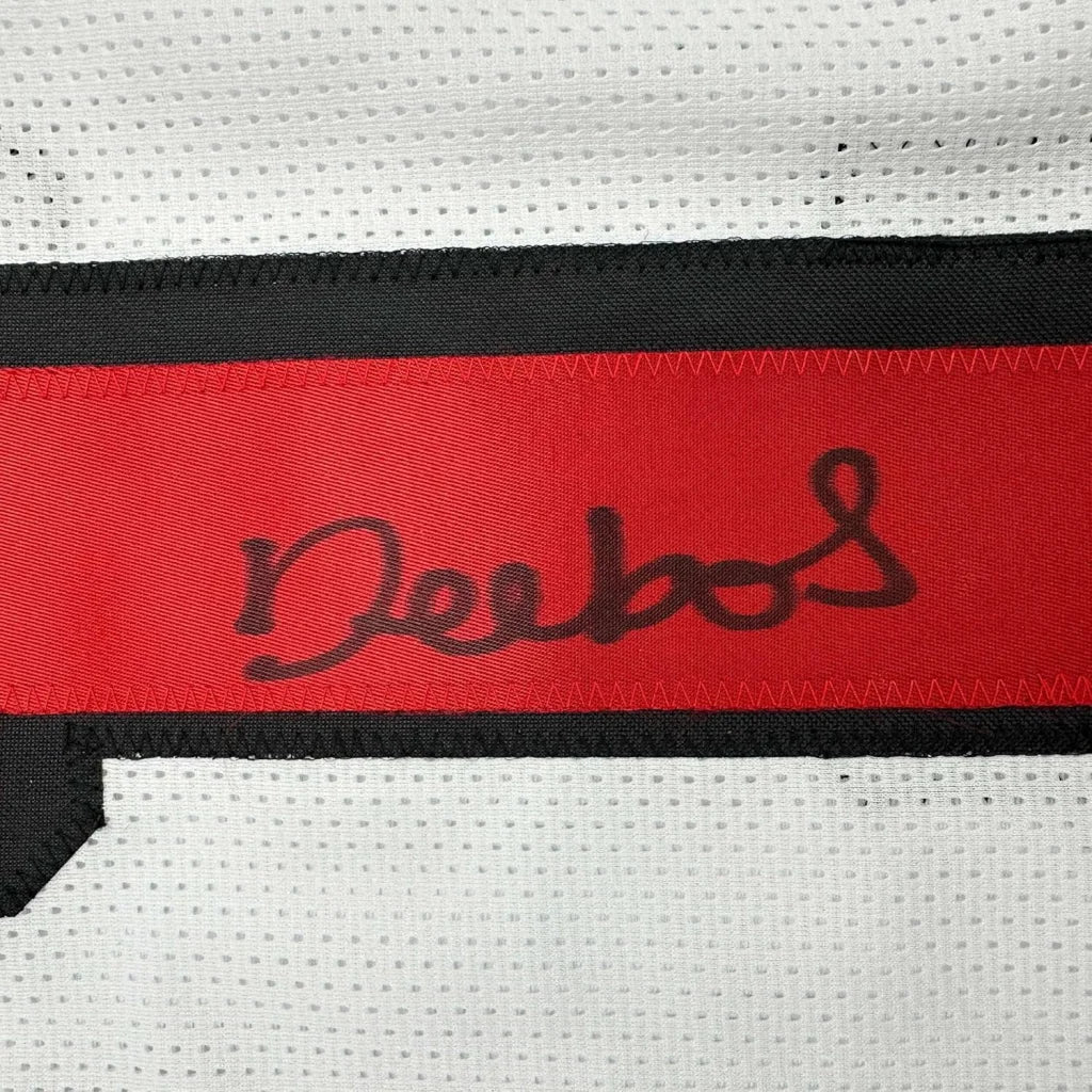 Framed Autographed Deebo Samuel Sr. #1 35x39 San Francisco White Alternate Football Jersey JSA COA | Certified Authentic Signed Memorabilia | vintageantiquesgifts.com