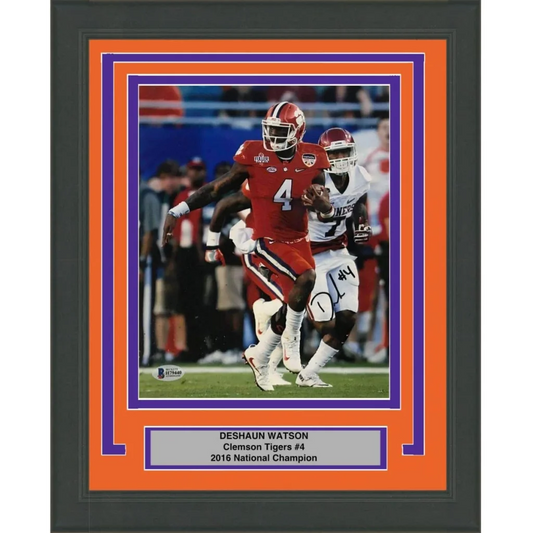 Framed Autographed Deshaun Watson Clemson Tigers 8x10 College Football Photo Beckett BAS COA #2 | Hall of Fame Sports Memorabilia | vintageantiquesgifts.com