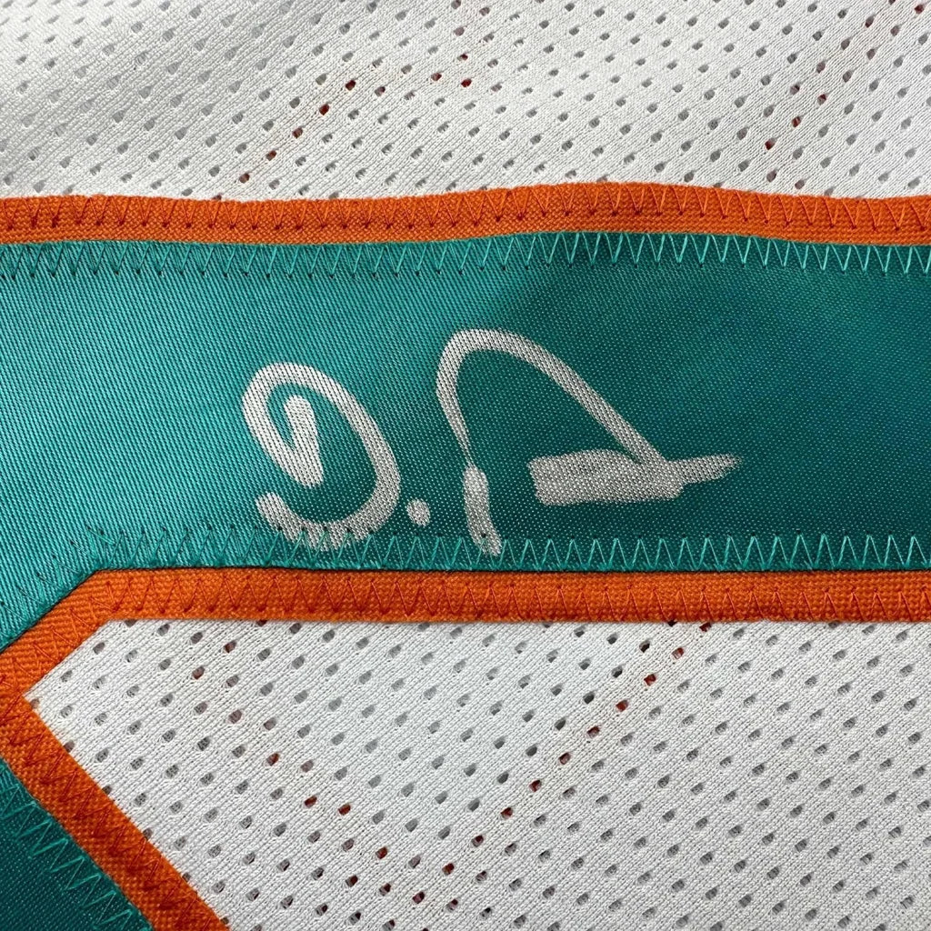 Framed autographed teal DeVon Achane Miami Dolphins jersey Beckett COA