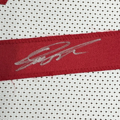 Framed Autographed Dominique Wilkins 35x39 Atlanta White Basketball Jersey PSA/DNA COA | Certified Authentic Signed Memorabilia | vintageantiquesgifts.com