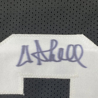 White stitched purple d signature patch on framed Donnie Shell Pittsburgh jersey JSA COA