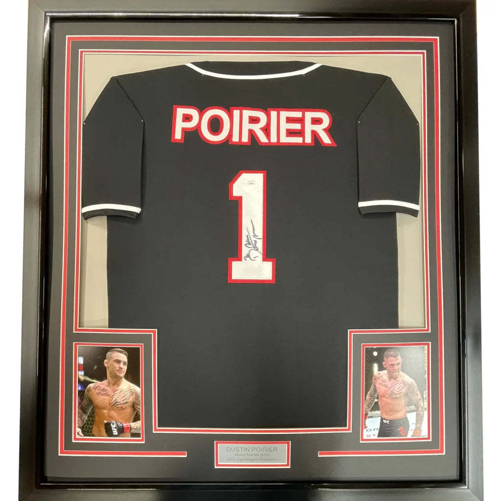 Dustin Poirier signed black jersey with red accents, PSA DNA COA