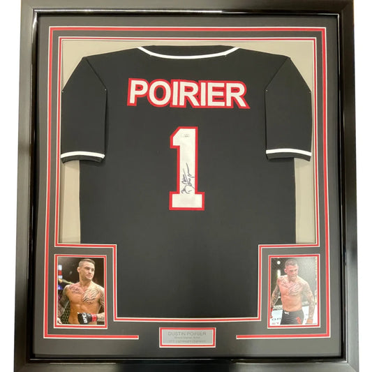 Dustin Poirier signed black jersey with red accents, PSA DNA COA