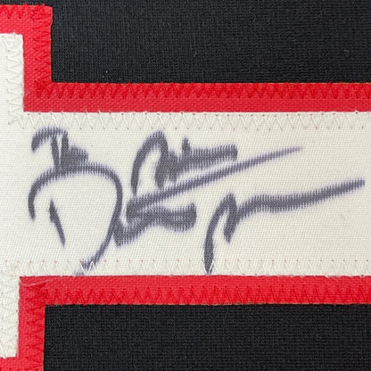 Dustin Poirier signed black white striped cap with red trim and PSA DNA COA
