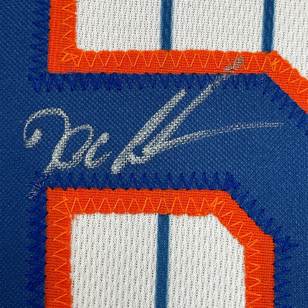 Framed Autographed Dwight Doc Gooden 35x39 New York Pinstripe Baseball Jersey PSA/DNA COA | Certified Authentic Signed Memorabilia | vintageantiquesgifts.com