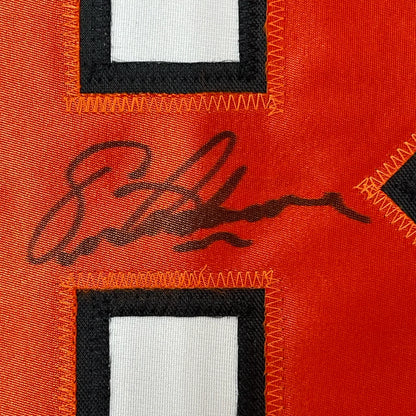 Autographed Orange Flyers Jersey with Black and White Accents in Premium Frame